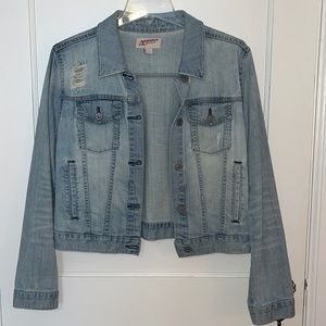 Distressed jean jacket